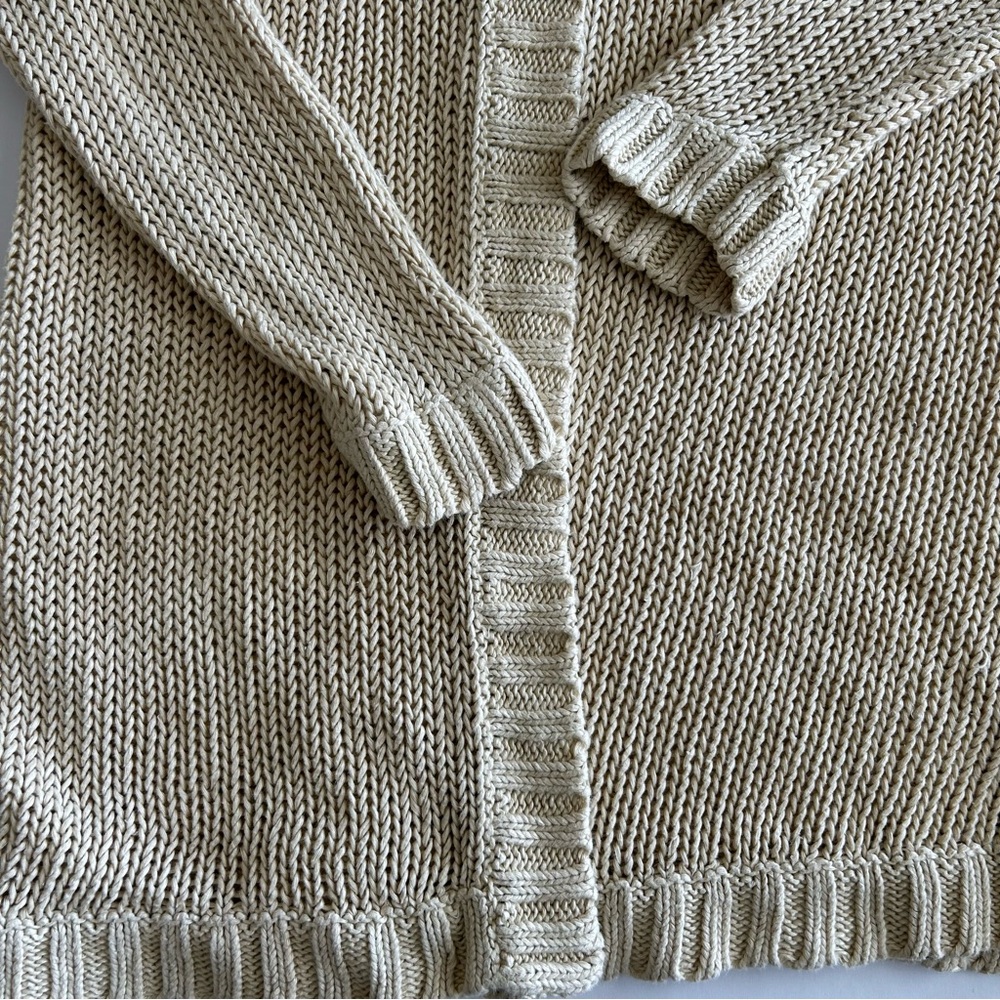 Garnet Hill Linen Cardigan Sweater Size Small Beige - Picture 5 of 12